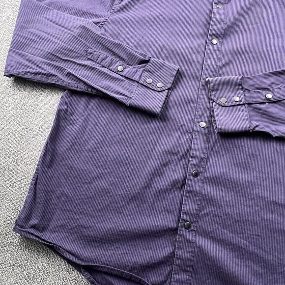 Armani Exchange Shirt Adult 2XL XXL Purple Slim Fit Button Up Long Sleeve Casual - Picture 7 of 14